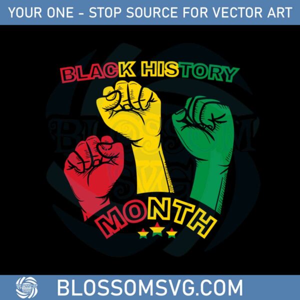 black-history-month-african-american-raised-hand-svg
