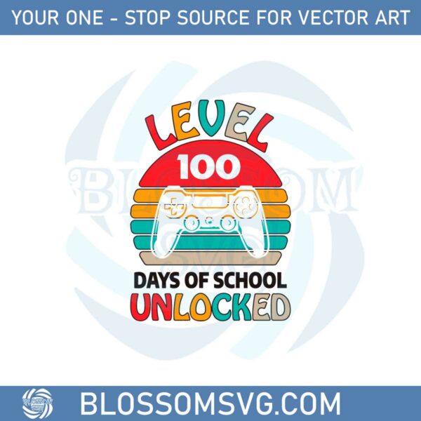 vintage-level-100-days-of-school-unlocked-svg-cutting-files