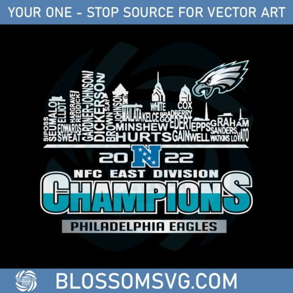 2022-nfc-east-division-champions-philadelphia-eagles-players-svg