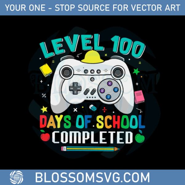 100-days-of-school-level-100-days-of-school-completed-svg