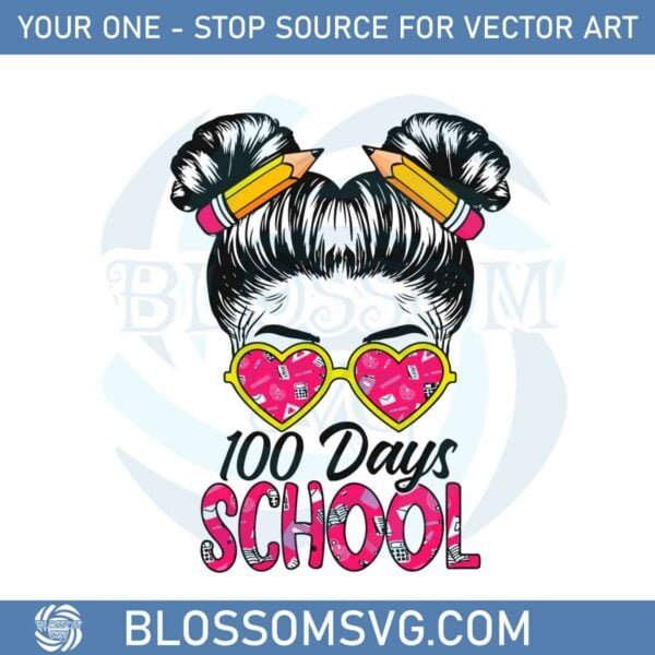 100th-day-of-school-girls-messy-bun-hair-svg-cutting-files