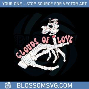 Clouds Of Love Valentines Skeleton Hands Svg Cutting Files