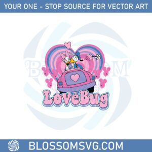 Vintage Disney Donald Duck Love Bug Svg Graphic Designs Files