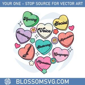 Speech Therapy Valentine Candy Heart Svg Cutting Files