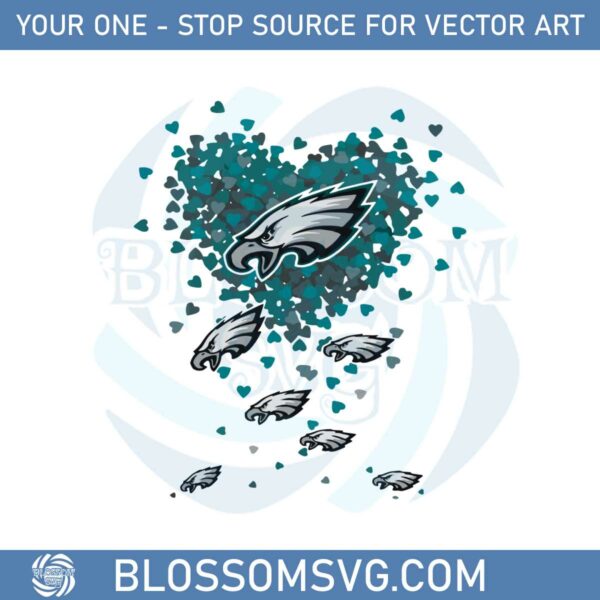 Philadelphia Eagles Tiny Hearts Shape Svg Graphic Designs Files