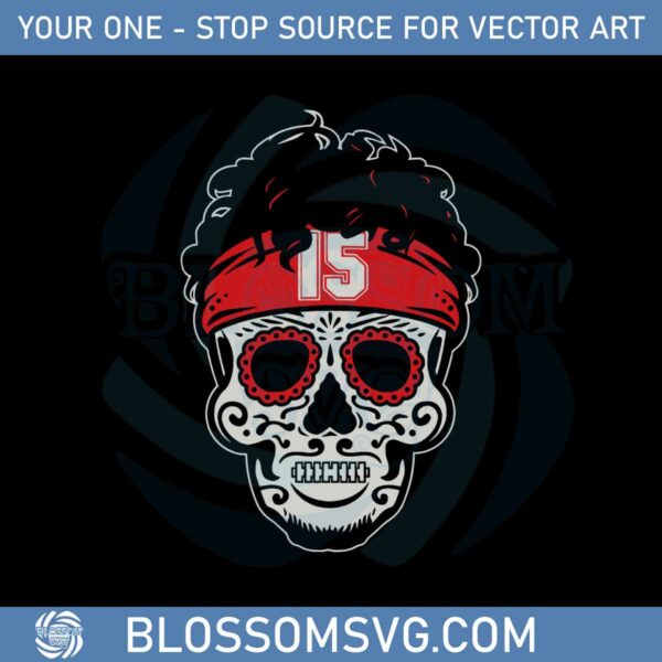 Patrick Mahomes Sugar Skull SVG Files Silhouette DIY Craft