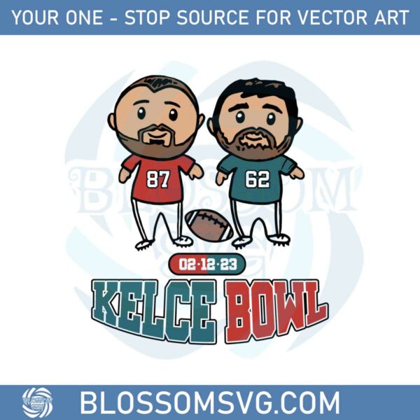 Kelce Bowl Sport Kansas City Super Bowl LVII Cartoon Svg