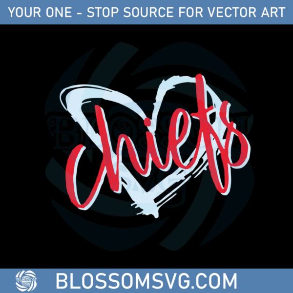 KC Chiefs Heart SVG Best Graphic Designs Cutting Files