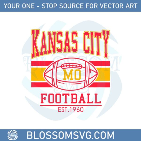 Retro Kansas City Football est 1960 SVG Graphic Designs Files