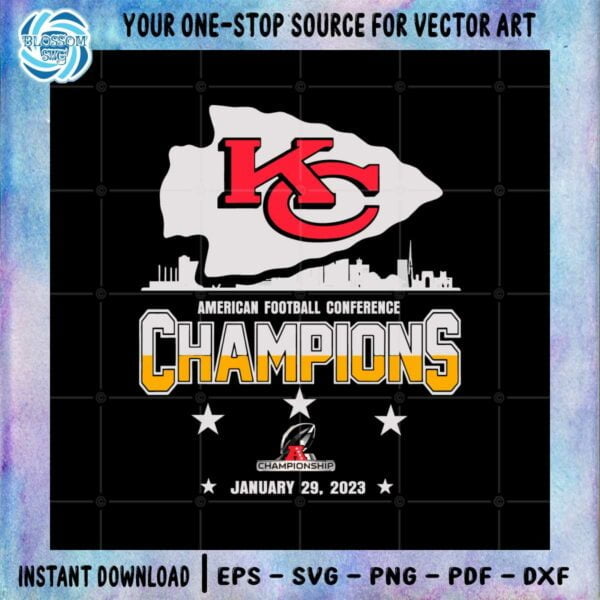 kansas-city-chiefs-skylines-american-football-conference-champions-2023-svg
