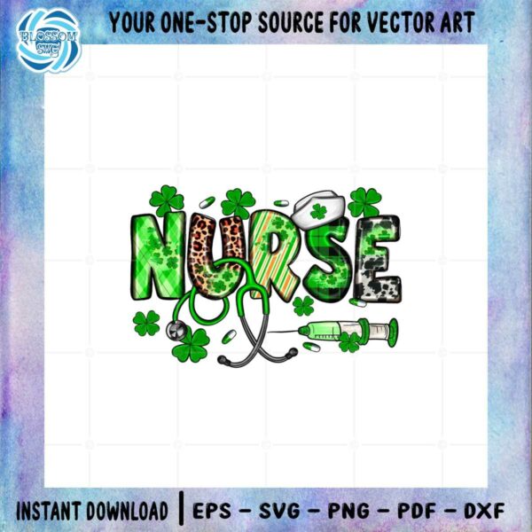 st-patrick-lucky-nurse-nurse-stethoscope-png-sublimation-designs
