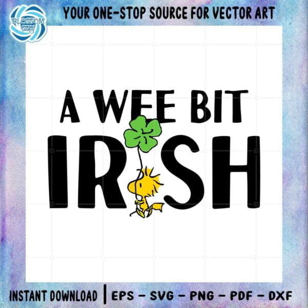 Peanuts Woodstock St Patrick's Day A Wee Bit Irish SVG Cutting Files