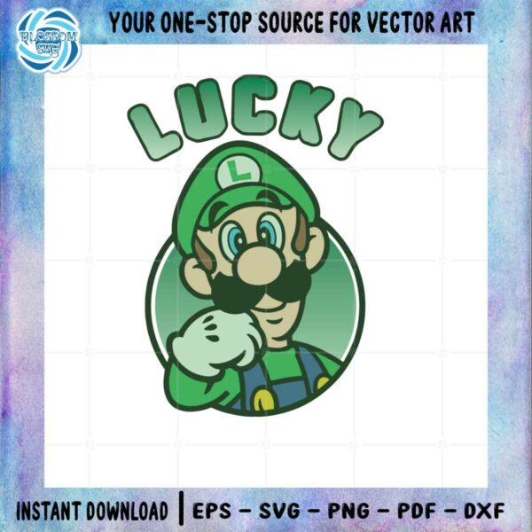 Nintendo Lucky Luigi Nintendo St Patrick's Day SVG Cutting Files