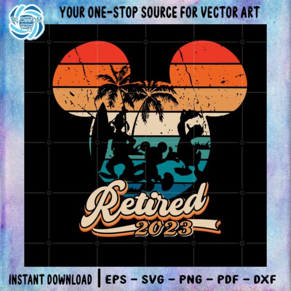 retro-sunset-retired-2023-mickey-and-friends-svg-cutting-files