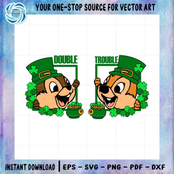 Double Trouble Funny St Patricks Day Shamrock SVG Cutting Files