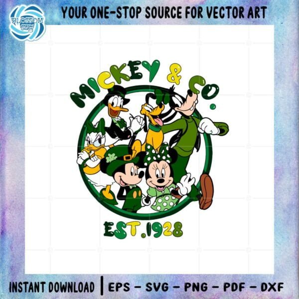 Mickey And Co Est 1928 Funny Mickey And Friend Shamrock Svg