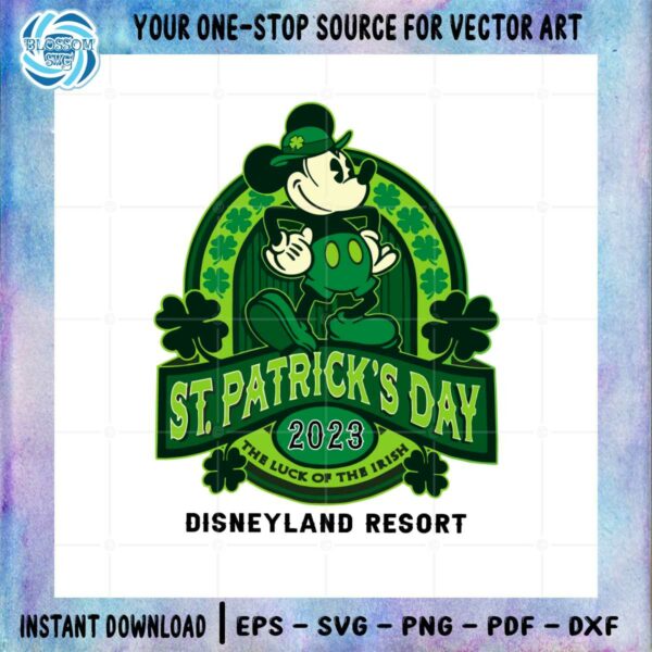 Disney Mickey St Patrick's Day Retro Mickey SVG Cutting Files
