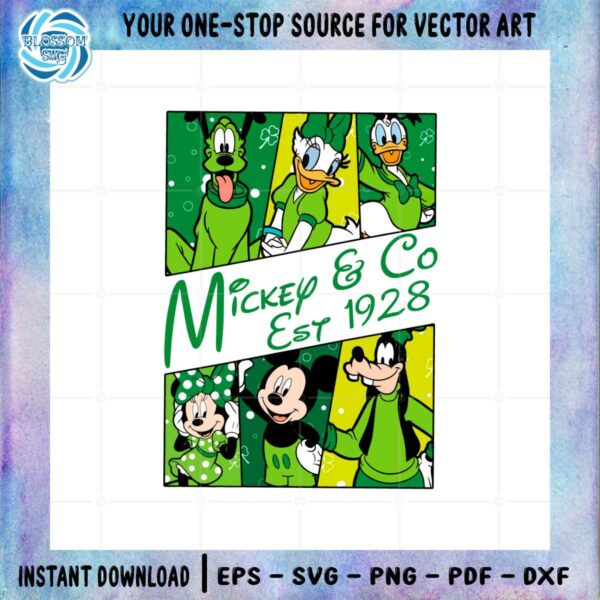 Retro Mickey Co Est 1928 St Patrick's Day SVG Cutting Files
