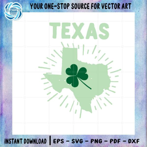 St Patrick’s Day Texas Shamrock SVG For Cricut Sublimation Files