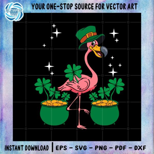 st-patricks-day-flamingo-pot-of-gold-svg-graphic-designs-files