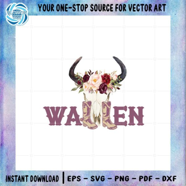 wallen-western-cowboy-flower-bull-skull-png-sublimation