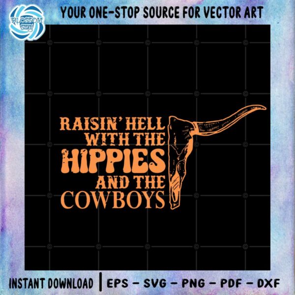 raisin-hell-with-the-hippies-and-cowboys-western-hippie-cowboys-svg