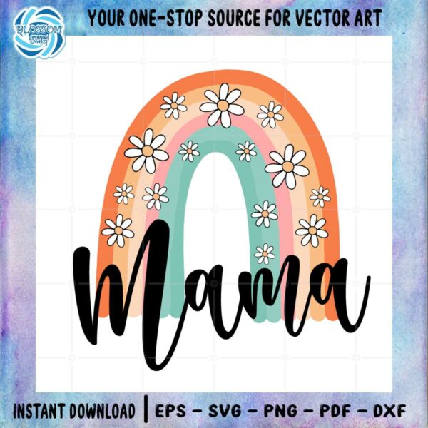Neutral Boho Rainbow Mama SVG Graphic Designs Files