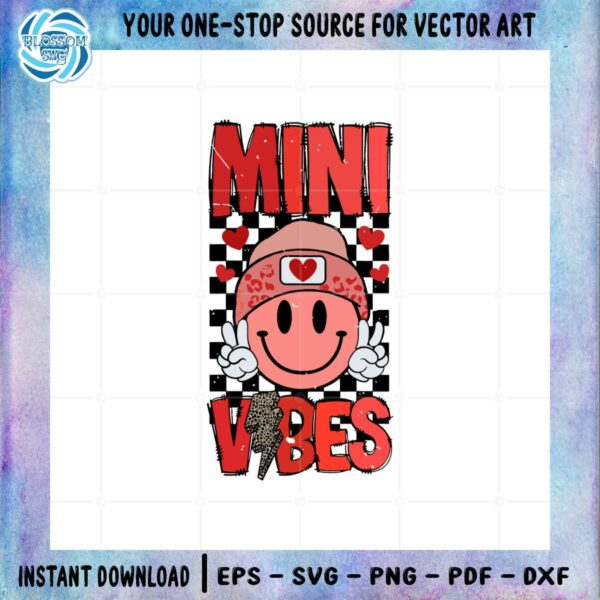 Mini Vibes Smiley Face Leopard Lightning Bolt SVG Cutting Files