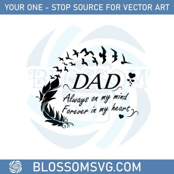 Fathers Day Quote Dad Always on My Mind SVG Cutting Files
