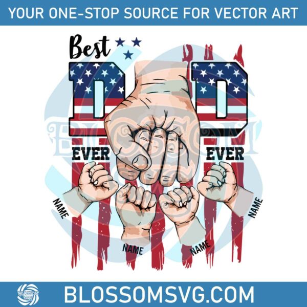 personalized-best-dad-ever-fist-bumb-american-flag-png