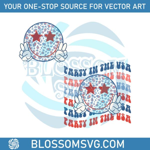 party-in-the-usa-retro-4th-of-july-happy-face-svg