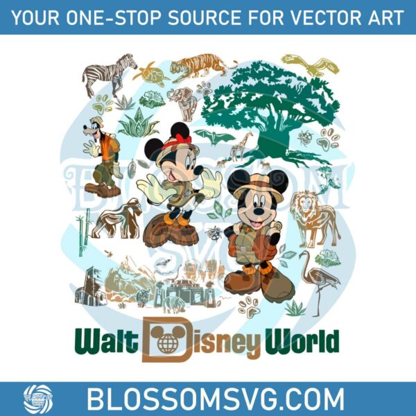 walt-disney-world-mickey-and-minnie-mouse-animal-kingdom-safari-svg