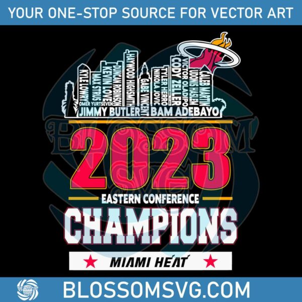 2023-miami-heat-nba-eastern-conference-champions-svg