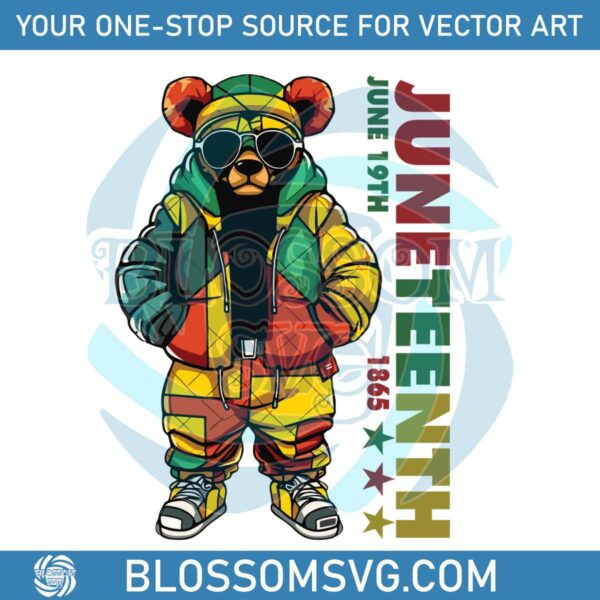 Juneteenth Black Hip Hop Teddy Bear African American SVG