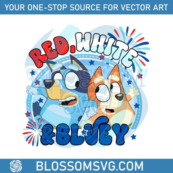 Red White And Bluey 4th Of July SVG Graphic Design Files