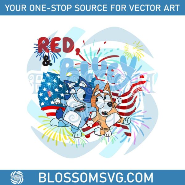 Red White Bluey And Bingo 4th Of July SVG Graphic Design Files
