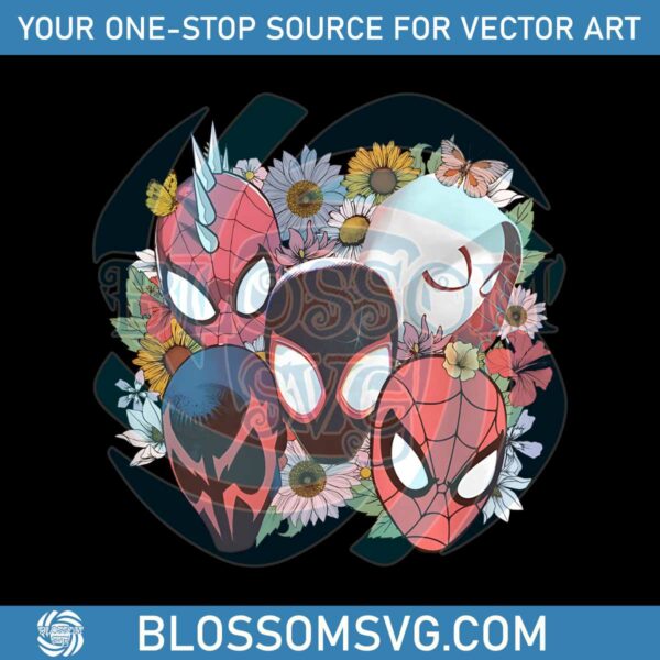 vintage-floral-spider-man-superhero-movie-png-sublimation-download