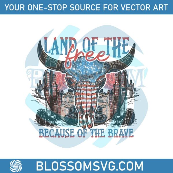 land-of-the-free-because-of-the-brave-western-bull-head-png-file