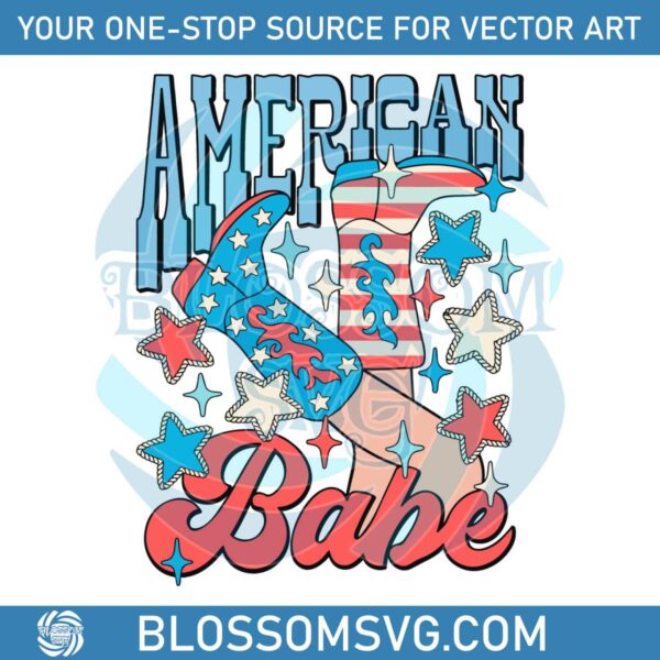 4th-of-july-american-babe-cowboy-boot-svg-cutting-digital-file