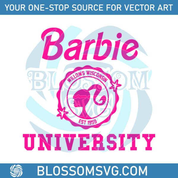 barbie-university-willows-wisconsin-est-1959-svg-cutting-file