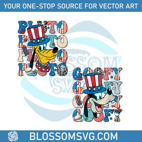 bundle-patriot-goofy-and-pluto-4th-of-july-svg-cutting-file
