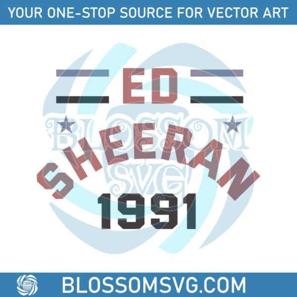 1991 Baseball Ed Sheeran Tour 2023 SVG Cutting Digital File