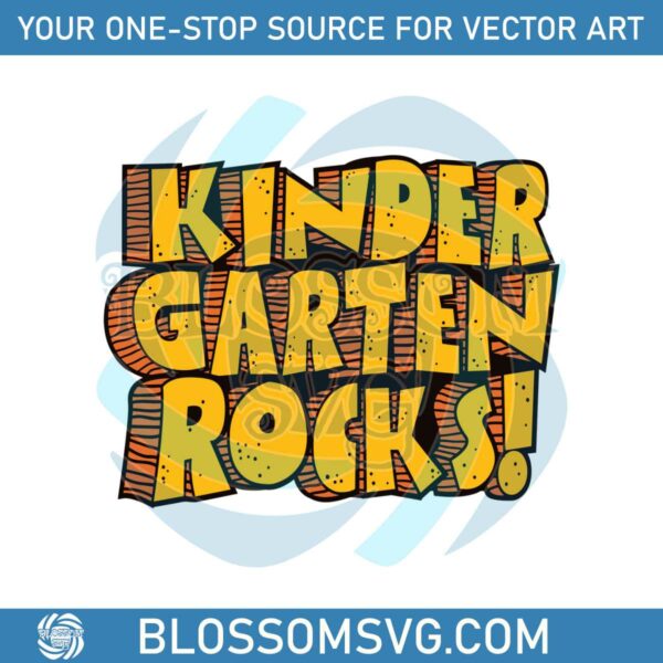 Kindergarten Rocks Back To School SVG Graphic Design File
