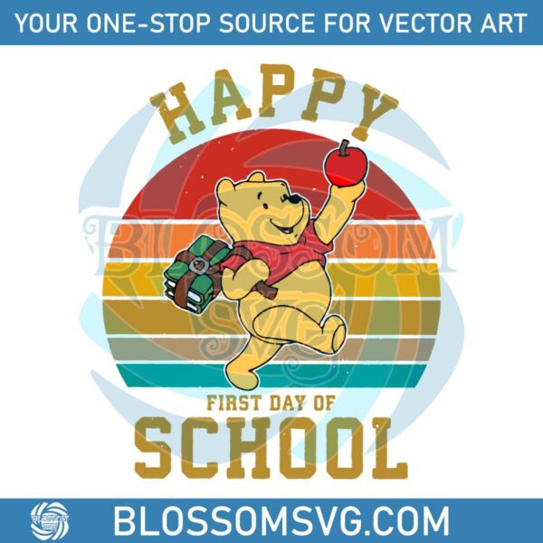 Winnie The Pooh Retro Disney Back To School SVG Cricut File