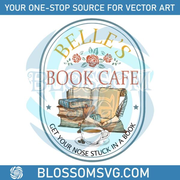 Vintage Belles Book Cafe PNG Your Nose Stuck In A Book PNG