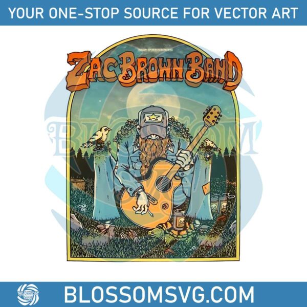 Vintage Zac Brown Band PNG From The Fire Tour 2023 PNG Files