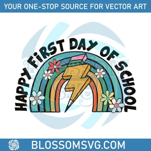 Happy First Day Of School SVG Natural Back To School SVG File