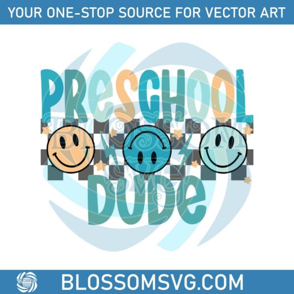 Preschool Dude SVG Retro Back to School SVG Cutting File