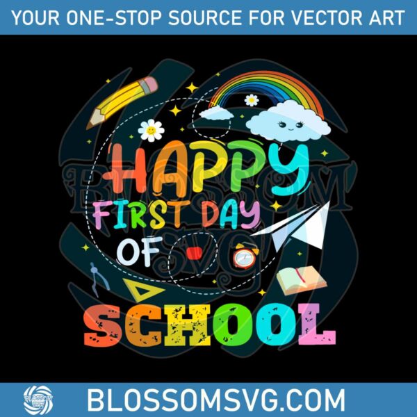 Happy First Day of School Kindergarten Teacher SVG Digital File