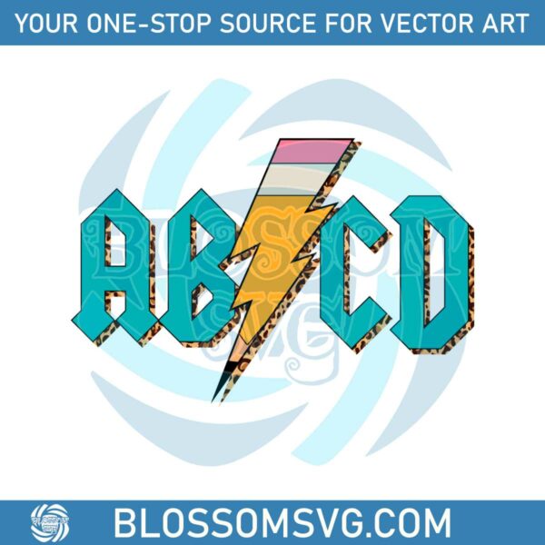 ABCD Pencil Lightning Rock n Roll Teacher SVG Design File